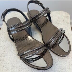 Stuart Weitzman Metallic Strappy Sandals